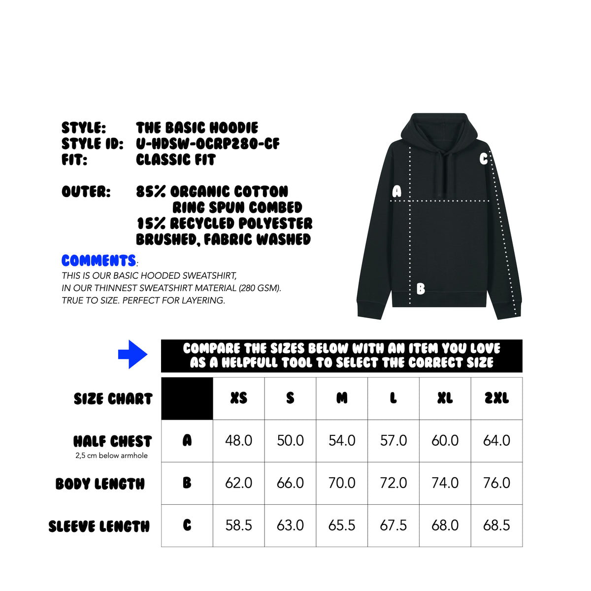 BASIC HOODED SWEATSHIRT